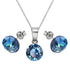 Sudraba komplekts "Klasika (Bermuda Blue)" ar Swarovski™ kristāliem